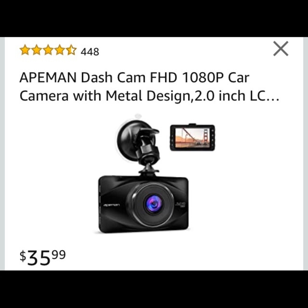 Apeman Dash Camera 3.0 LCD screen